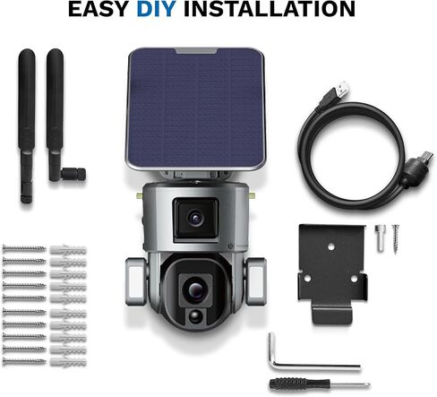 S4 Pro Solar Security Camera – New 4G/LTE, Dual 4K Lenses,10× Optical Zoom, AI Human Detection, Auto-Tracking, 100-Day Solar Battery, 2-Way Talk, Easy Install, No Subscription in Saudi Arabia