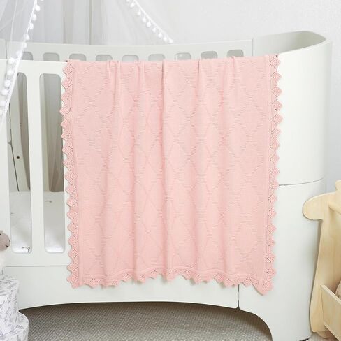 Hadetoto متماسكة بطانيات الأطفال للفتيان الفتيات ، بطانية سرير قطنية 100 ٪ لطفل الأطفال طفل الأطفال ، بطانيات حضانة ناعمة وخفيفة الوزن (أبيض) in Kuwait