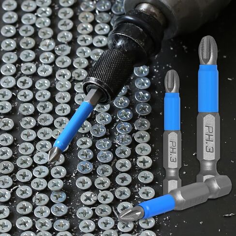 6pcs مضاد للانزلاق المغناطيسي (ph1 ، pz1 ، ph2 ، pz2 ، ph3 ، pz3) ، طول 50 مم ، 1/4 "سداسي سداسي ، بتات الحفر المفردة للبراغي الكهربائية in Saudi Arabia