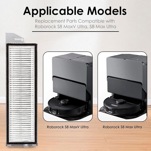 (3 Pack) S8 MaxV Ultra Replacement HEPA Filters for Roborock S8 MaxV Ultra, S8 Max Ultra Robot Vacuum, Replacement Parts, Filters Accessories Kit, Vacuum Filter, Upright Filters, Canister Filter in Kuwait