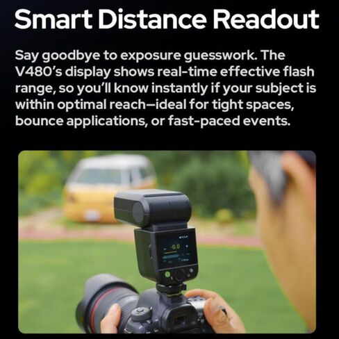 Godox V480 F V480-F TTL Flash for Fuji Cameras, GN50 1/8000 HSS, 650 Full Power Flash, 1.7s Recycle Time, 2.4G Wireless, Built-in Modeling Light, 7.2V/2200mAh Li-ion Battery Touchscreen Speedlight in Saudi Arabia