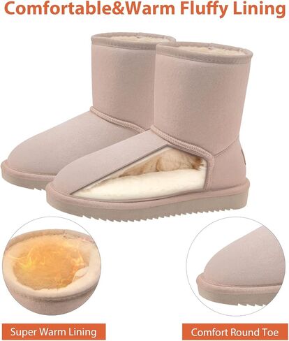 CAMEL CROWN Women’s Winter Snow Boots Warm Faux Fur Lined Boots Classic Slip On Ankle High Booties in Saudi Arabia