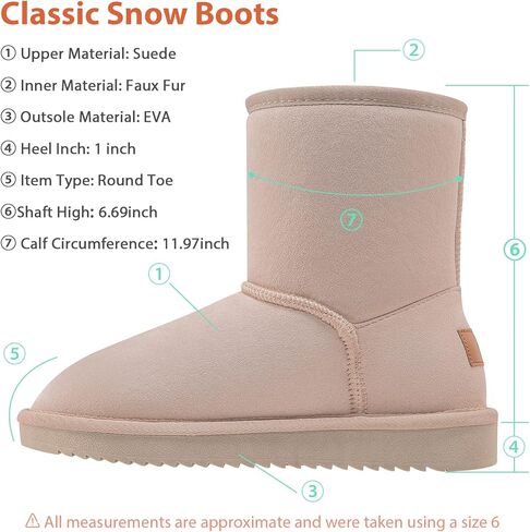 CAMEL CROWN Women’s Winter Snow Boots Warm Faux Fur Lined Boots Classic Slip On Ankle High Booties in Saudi Arabia
