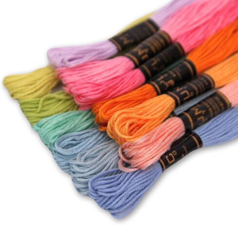 UMC STAG Pack of 50 Popular Colours Premium Embroidery Thread | 100% Egyptian Cotton Premium Skeins | Cross Stitch Embroidery Floss | Oeko TEX Certified Stranded Cotton | Ideal for Arts & Crafts in Kuwait