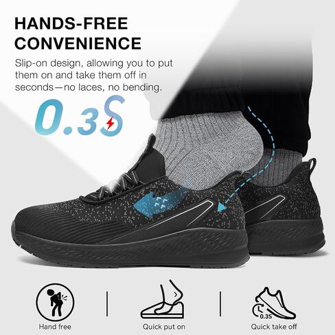 SPIEZ Slip-On Safety Shoes for Men & Women - Non-Steel Composite Toe, Fashion Sneaker Design, Hands-Free Convenience, All-Day Protection, US 5.5-13.5 in Saudi Arabia