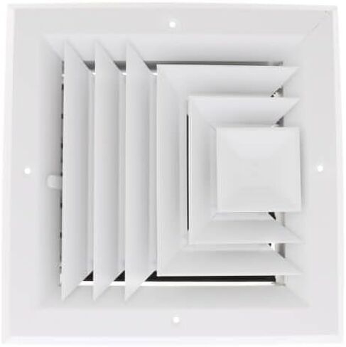 استبدال DF1W8-8 8 "× 8" (حجم فتح الجدار) موزع سقف مربع من الألومنيوم 3 اتجاهات (أبيض) in Saudi Arabia