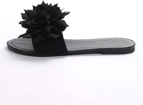 GORGLITTER Women's Flower Sandals 3D Floral Open Toe Cute Flat Slippers Dressy Summer Beach Slides 2025 in Saudi Arabia