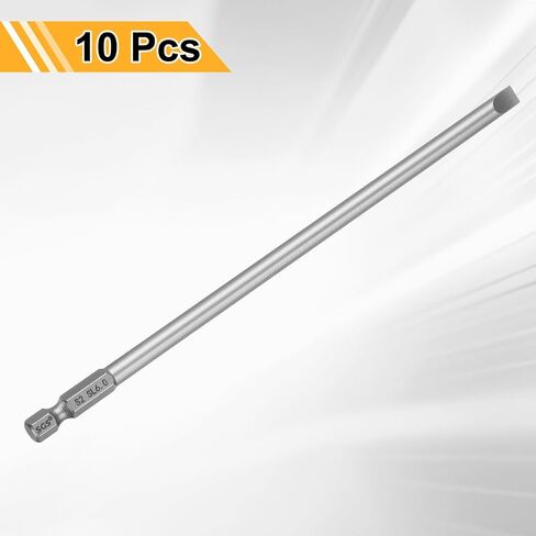 Harfington 10pcs SL6 قطع مفك البراغي ذات الفترة الزمنية 6 ملم طرف زحف 1/4 "Hex Shank 150mm (6") الرأس المسطح الطويل S2 S2 STEEL SCREAL DRIVER BITS in Saudi Arabia