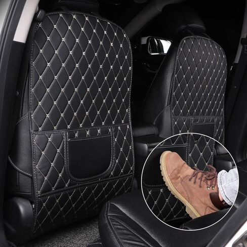 Car Seat Back Protectors for Renault Captur 2013-2022 2023 2024 2025 X81 X82, 2 Pcs Car Seat Kick Mat, Leather Backseat Kick Guard Seat Saver with Organiser Pocket, D-Red-2pcs in Saudi Arabia