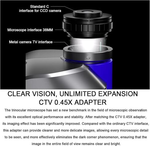 المجهر البيولوجي المحمول ， 7x-50x مجهر استريو ثنائي العينين ， مع محول CTV 0.45x/WF10X/25MM العدسة غير القابلة للتعديل ، 0.7x-5x التكبير المستمر ، للطلاب ، البالغين in Saudi Arabia