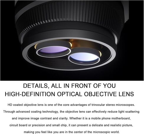المجهر البيولوجي المحمول ， 7x-50x مجهر استريو ثنائي العينين ， مع محول CTV 0.45x/WF10X/25MM العدسة غير القابلة للتعديل ، 0.7x-5x التكبير المستمر ، للطلاب ، البالغين in Saudi Arabia