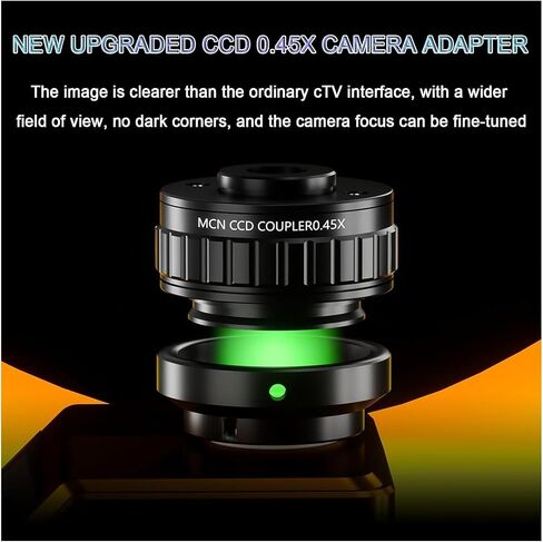 Stereo Microscope, 6.5X-60X Lab Microscope, WF10X25 HD Adjustable Eyepiece, with CCD 0.45X Camera Adapter/LED Ring Light, for Students, Adults in Saudi Arabia