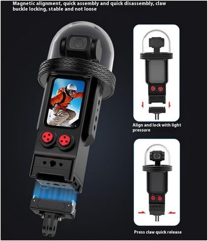 علبة الغوص من سبائك الألومنيوم لـ DJI Osmo Pocket 3 مع محول مغناطيسي ، مقاوم للماء إلى 80 متر in Kuwait