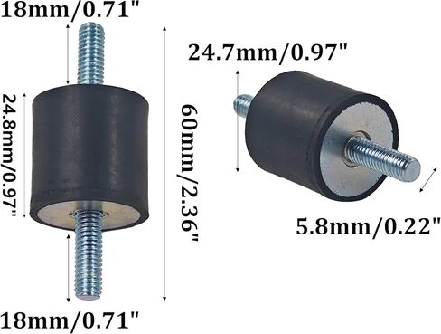 4pcs 30 × 20 مم معزول الاهتزاز المطاط ، وامتصاص الصدمات مع ترصيع M8 × 23 مم ، ومكافحة الازلياج لضواغط الهواء ، ومحركات المرآب ، ومحركات الديزل in Saudi Arabia