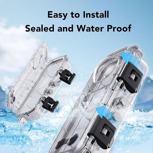 Fockety Dive Case for X4 Action Camera ، 60 مترًا قذيفة غوص تحت الماء مع إبهام الكاميرا الرياضية الإسكان. in Saudi Arabia