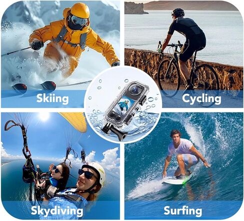 Fockety Dive Case for X4 Action Camera ، 60 مترًا قذيفة غوص تحت الماء مع إبهام الكاميرا الرياضية الإسكان. in Saudi Arabia