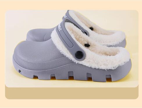 Garden Clogs Fuzzy for House : Women Men Warm Fur Lined Slippers for Winter Unisex Non-Slip Mules for Indoor Outdoor in Saudi Arabia