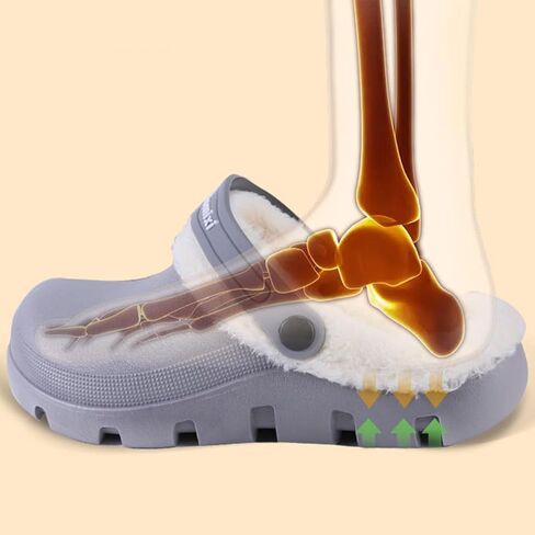 Garden Clogs Fuzzy for House : Women Men Warm Fur Lined Slippers for Winter Unisex Non-Slip Mules for Indoor Outdoor in Saudi Arabia