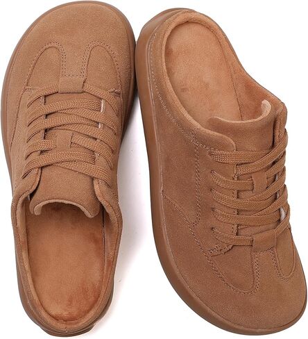 UBFEN Womens Slippers Outdoor Arch Support Mules Slipper Comfortable Lace up Indoor Warm Slip on House Shoes in Kuwait