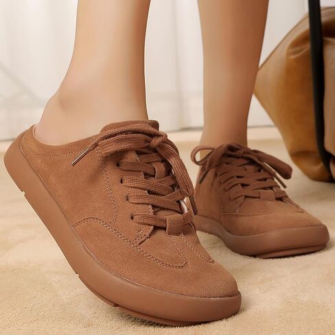 UBFEN Womens Slippers Outdoor Arch Support Mules Slipper Comfortable Lace up Indoor Warm Slip on House Shoes in Kuwait