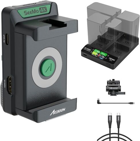 Accsoon Seado 4K Android و NP-F Charger 4-channel in Kuwait