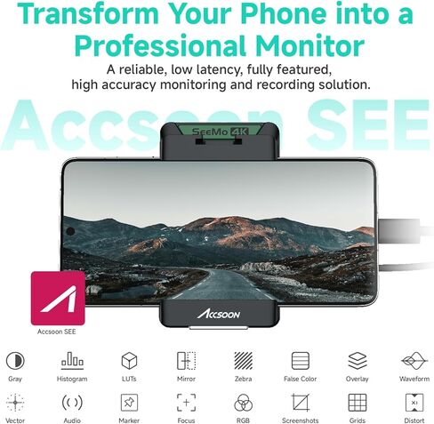 Accsoon Seado 4K Android و NP-F Charger 4-channel in Kuwait