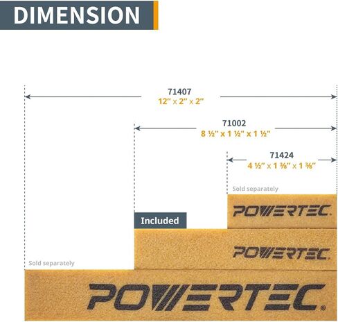 POWERTEC 71002-P4E Abrasive Cleaning Stick for Sanding Belts & Discs 8-1/2" 4PK | Natural Rubber Eraser - Woodworking Shop Tools for Sanding Perfection in Saudi Arabia