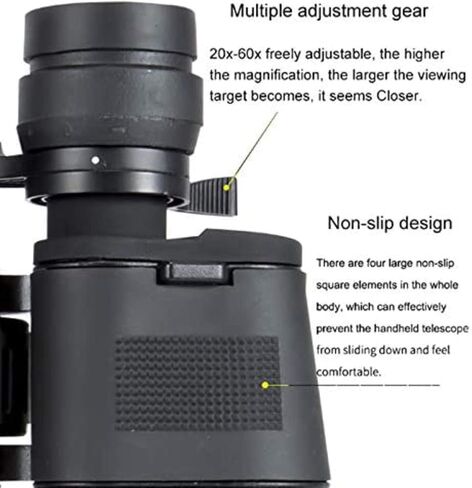 Portable Telescope,Monocular Telescope, 20-60X70 Binoculars High Power Zoom BAK4 Prism FMC Lens Binoculars Compact with Binocular for Bird Watching Trave in Saudi Arabia
