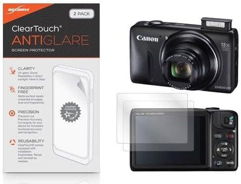 BoxWave Screen Protector Compatible with Canon Powershot SX600 HS - ClearTouch Anti-Glare (2-Pack), Anti-Fingerprint Matte Film Skin in Saudi Arabia