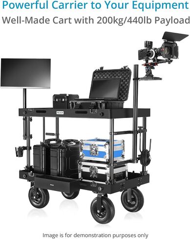 PROAIM Victor Lite 42" Camera Production Cart for Film/Studio/Stage/DIT/Sound/Lighting. Foldable, 440lb Payload. Store & Carry Your Gear Safely. Quick Setup, Smooth Mobility, Foot Brakes in Saudi Arabia