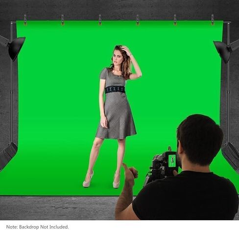 Neewer Photo Studio Backdrop Support System & 10x12FT/3x3.6M Polyester Collapsible Backdrop, 10ft/3m Wide 6.6ft/2m High Adjustable Photography Background Stand with 4 Crossbars 6 Clamps 2 Sandbags Bag in Saudi Arabia
