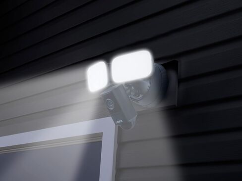 Lorex 2K Wi-Fi Floodlight Camera with Adjustable LEDs, Smart Motion Detection, 2-Way Talk, Color Night Vision, Black in Saudi Arabia
