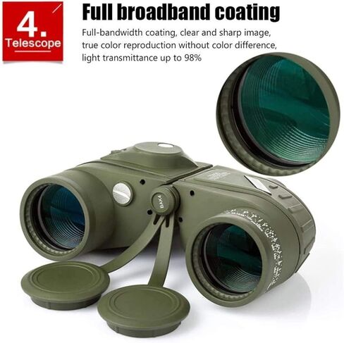 Portable Telescope,Monocular Telescope, Binoculars 10x50 Binoculars with Compass Coordinates Waterproof Anti-Fog Range High-Definition Low-Light FMC Broadban in Saudi Arabia