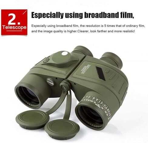 Portable Telescope,Monocular Telescope, Binoculars 10x50 Binoculars with Compass Coordinates Waterproof Anti-Fog Range High-Definition Low-Light FMC Broadban in Saudi Arabia
