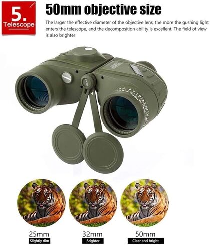 Portable Telescope,Monocular Telescope, Binoculars 10x50 Binoculars with Compass Coordinates Waterproof Anti-Fog Range High-Definition Low-Light FMC Broadban in Saudi Arabia