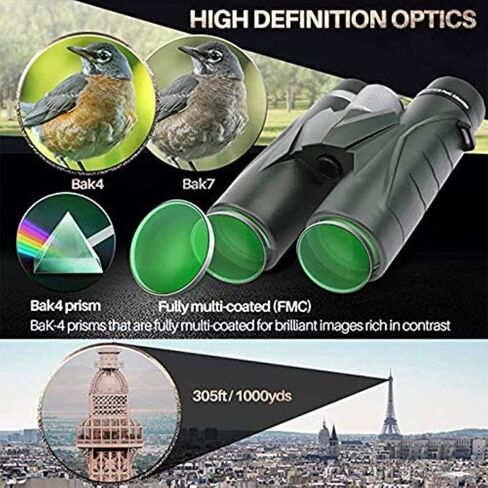 Portable Telescope,Monocular Telescope,Binoculars for Adults,8X42 Compact HD Binoculars BAK4 Prism FMC Lens for Bird Watching Hiking Travel Concerts Sports, Army Green in Saudi Arabia
