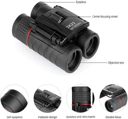 Portable Monocular Telescope,10x22 Lightweight Compact Binoculars for Hiking Travelling Opera Theater, Small Mini Pocket Fully Coated for Bird Watching in Saudi Arabia