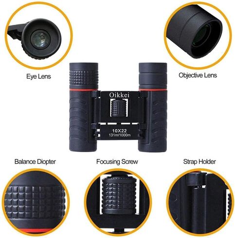 Portable Monocular Telescope,10x22 Lightweight Compact Binoculars for Hiking Travelling Opera Theater, Small Mini Pocket Fully Coated for Bird Watching in Saudi Arabia