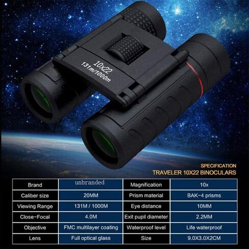 Portable Monocular Telescope,10x22 Lightweight Compact Binoculars for Hiking Travelling Opera Theater, Small Mini Pocket Fully Coated for Bird Watching in Saudi Arabia