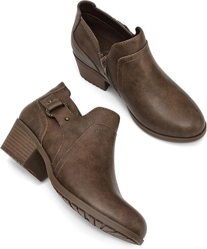 Mysoft Women's Side Zipper Boots Low Lowed Cybled -kyel chunky boots most rowe in Kuwait