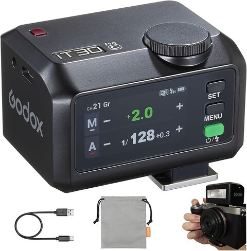 Godox IT30 Pro C It30Pro Mini Flash لكاميرا Canon ، التعرض التلقائي TTL ، شاشة تعمل باللمس ، 2.4 جرام لاسلكي 1/8000 HSS Speedlight ، إعادة تدوير 1.5S ، 560 وميض ، ناشر مدمج ، بطارية ، شحن USB-C سريعًا in Saudi Arabia