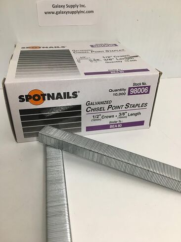 Spotnails 98006 Similar BeA 80 Series 1/2" Crown Staples 3/8" Leg,Sale by 10 Boxes/ctn in Saudi Arabia
