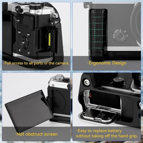 Haoge HG-OM3 Camera Bracket Holder Hand Grip for OM System OM-3 fit Arca Swiss Kirk RRS Benro Quick Release Plate in Saudi Arabia