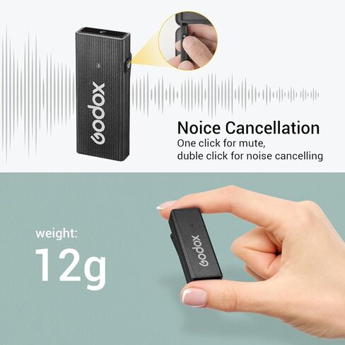 GODOX MoveLink Mini Wireless Mic (2 TX+1 RX+Charging Case), 100m(328ft) Range Wireless Microphones, 2.4GHz Noise Cancelling Mic, Wireless Lavalier Microphone for Record Interview, Vlogs （Type-C） in Saudi Arabia