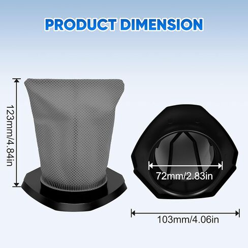 Smilefil 4-Pack F113 HEPA Filters Compatible with Dirt Devil Simplistik Plus 3-in-1 Corded Stick Vac SD20000RED & SD22010, Replaces Part #AD40113 in Kuwait