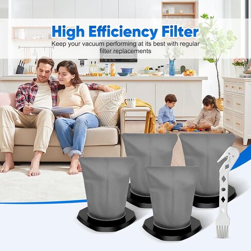 Smilefil 4-Pack F113 HEPA Filters Compatible with Dirt Devil Simplistik Plus 3-in-1 Corded Stick Vac SD20000RED & SD22010, Replaces Part #AD40113 in Kuwait