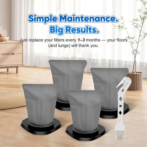 Smilefil 4-Pack F113 HEPA Filters Compatible with Dirt Devil Simplistik Plus 3-in-1 Corded Stick Vac SD20000RED & SD22010, Replaces Part #AD40113 in Kuwait