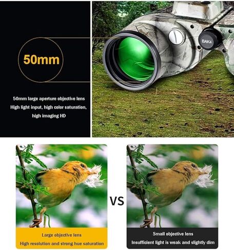 تلسكوب محمول ، تلسكوب أحادي ، 10 × 50 مناظير بحرية للبالغين ، مناظير مع المدى المليء بالماء المليئة بالنيتروجين بوصلة BAK4 FMC PRISM لمشاهدة الطيور in Kuwait