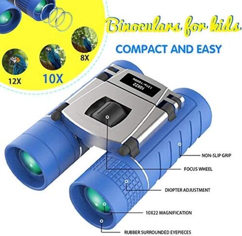 Portable Monocular Telescope, 10×22 Compact Shock Proof Binoculars for Kids, Best s for 3-12 Year Old Boys Girls, Blue in Saudi Arabia