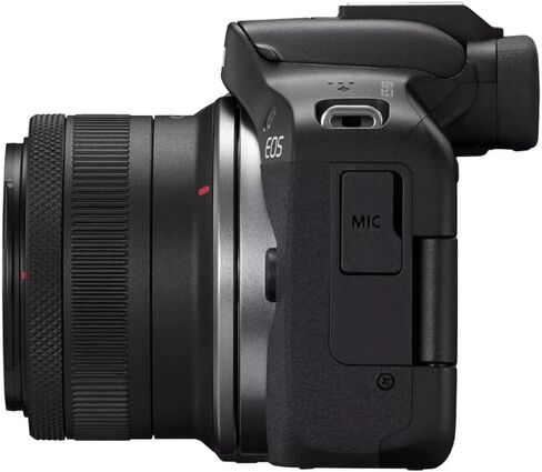 Canon EOS R50 Mirrorless Camera (أسود) مع RF-S 18-45mm F4.5-6.3 هي حزمة STM Lens 5811C012 مع حقيبة التصوير الفوتوغرافي DECO + 2 بطارية + ترايبود + علامات زاوية واسعة in Kuwait